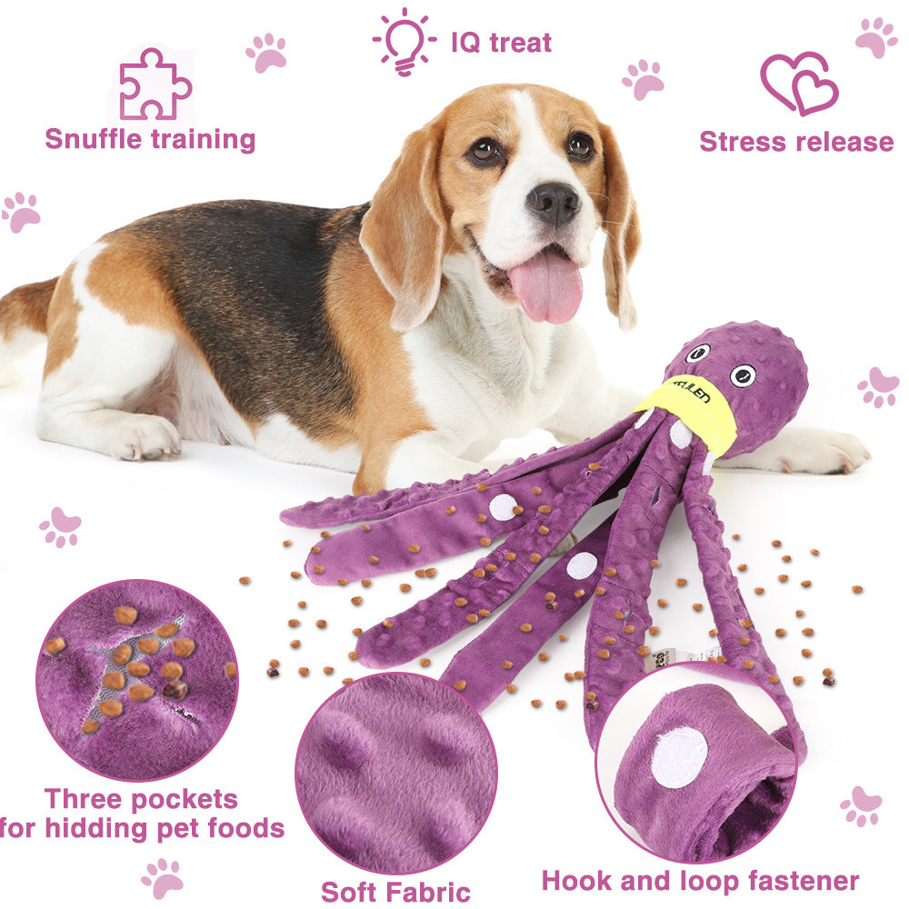 Interactive snuffle octopus toy - Iq training & slow feeder for dogs