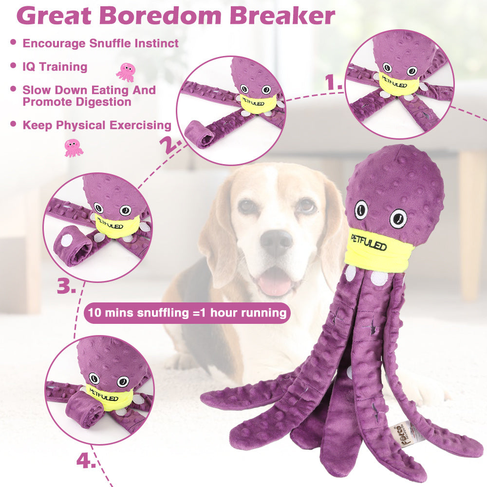 Interactive snuffle octopus toy - Iq training & slow feeder for dogs