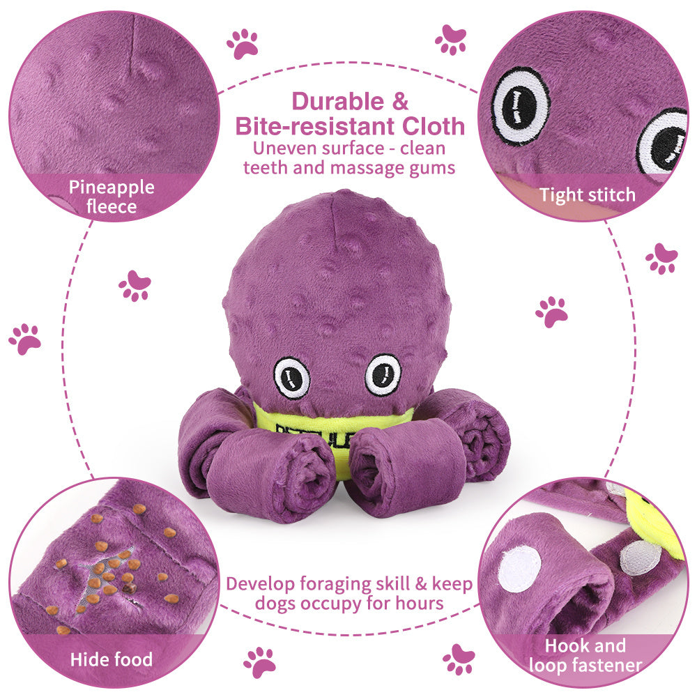 Interactive snuffle octopus toy - Iq training & slow feeder for dogs