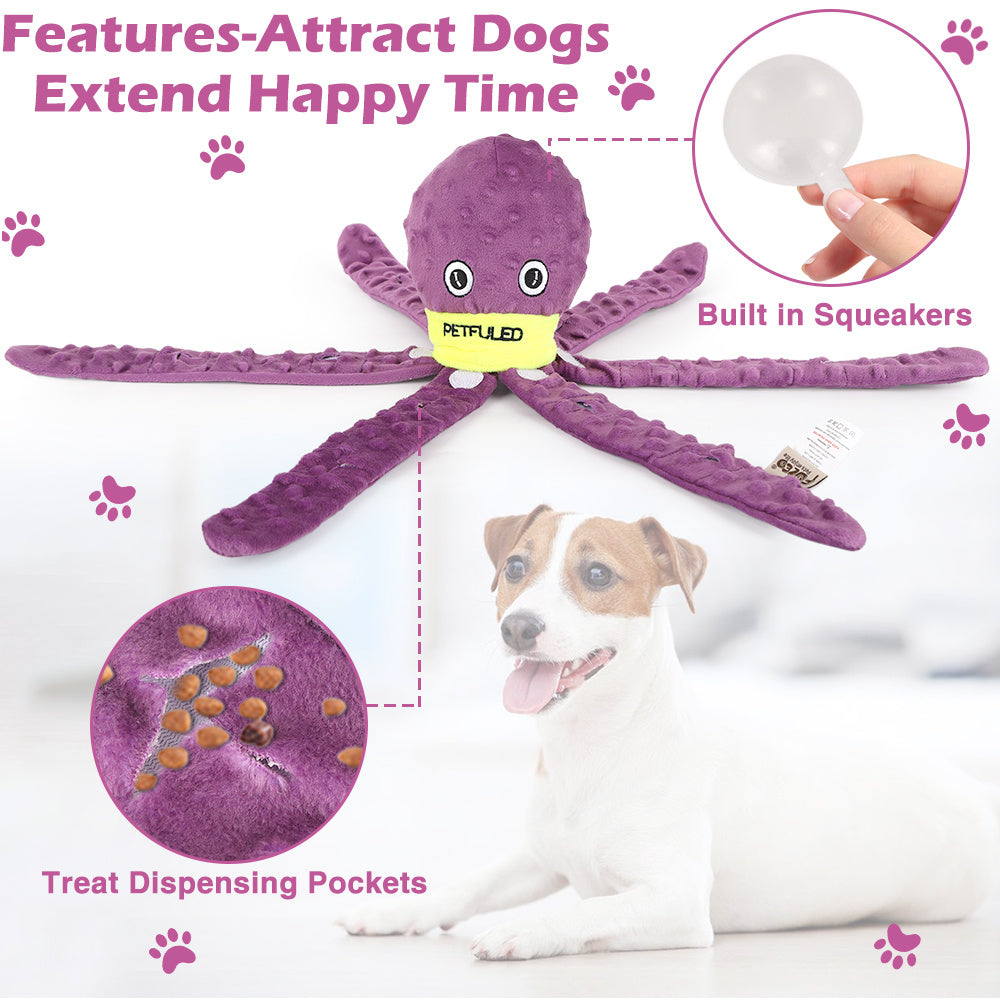 Interactive snuffle octopus toy - Iq training & slow feeder for dogs